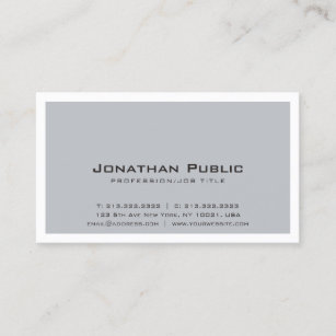 Plain Creative Grey White Design Modern Elegant Business Card