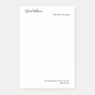 Plain Creative Modern Minimalist Your Name Details Post-it Notes