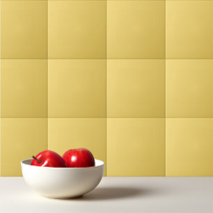 Plain custard pastel yellow tile