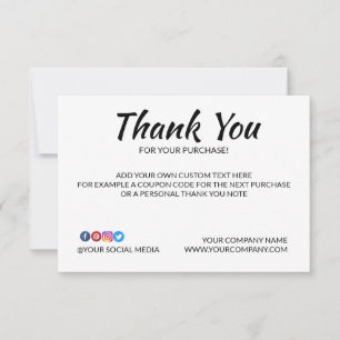 Plain Custom Logo Placeholder Thank You Card