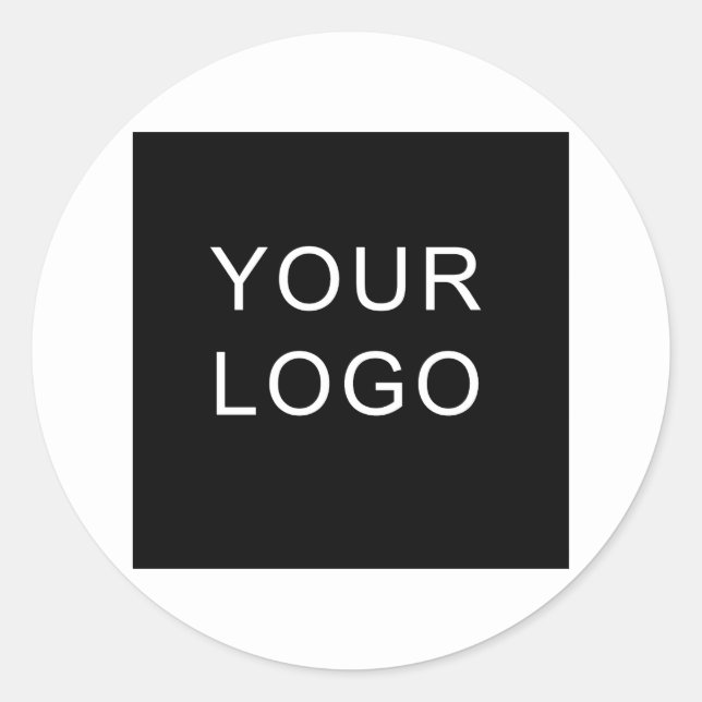 Plain Customisable Business Company Logo White Classic Round Sticker (Front)