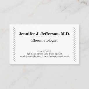 Plain & Customisable Rheumatologist Business Card