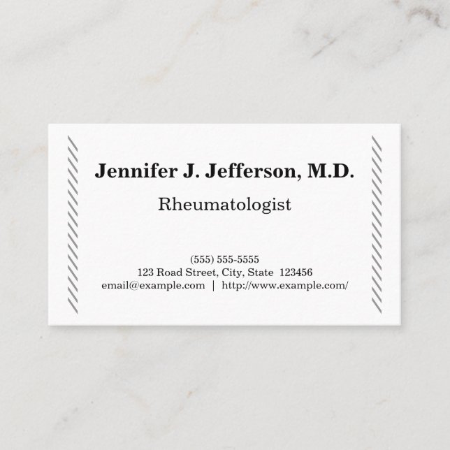 Plain & Customisable Rheumatologist Business Card (Front)