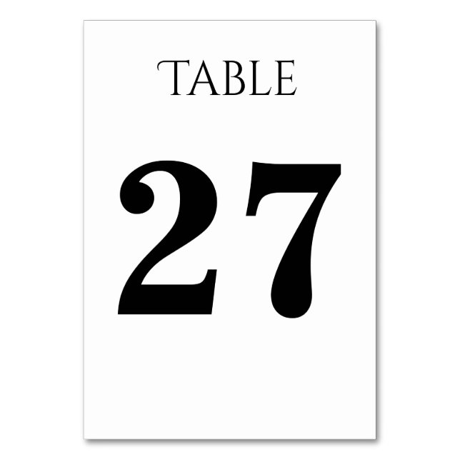 Plain, Customisable Table Card (Front)