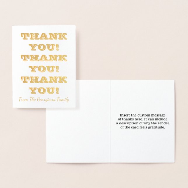Plain & Customised "THANK YOU!" Card (Display)