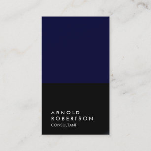 Plain Dark Blue Black Consultant Business Card