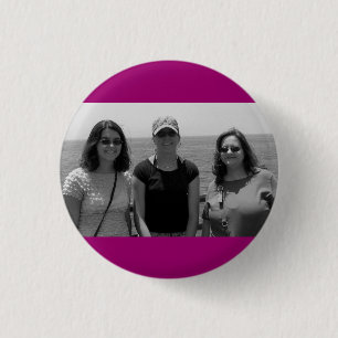 Plain Dark Fuschia Pink Photo frame 3 Cm Round Badge