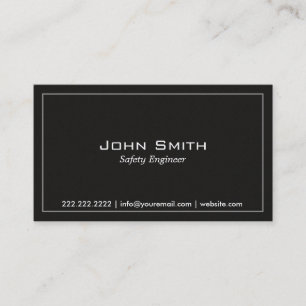 Plain Dark Safety Engineer Business Card
