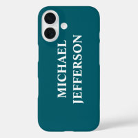 Plain Dark Teal Colour Personalised Custom Name