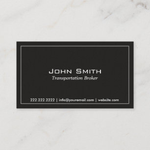 Plain Dark Transportation Broker Business Card