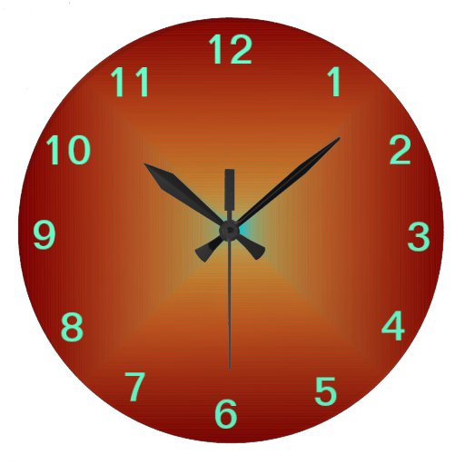 Image of Plain Deep Burnt Orange >Kitchen Clocks