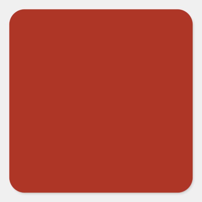 Plain Deep Red Background. Square Sticker (Front)