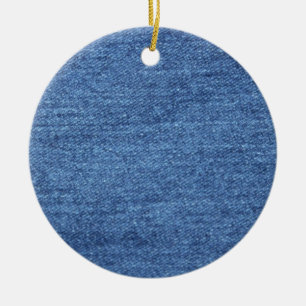 Plain Demin Ceramic Tree Decoration