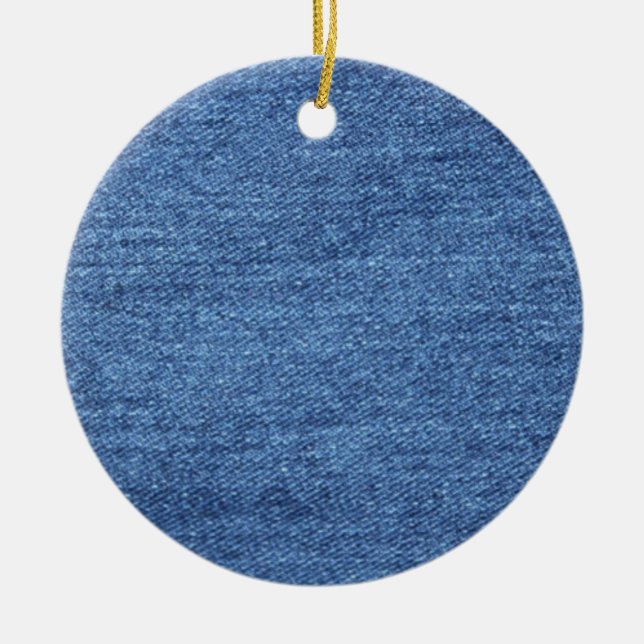 Plain Demin Ceramic Tree Decoration (Front)