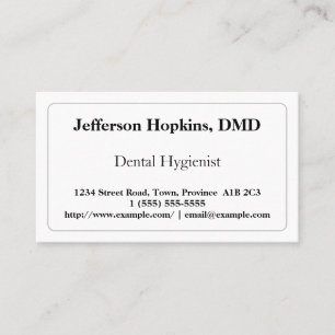 Plain Dental Hygienist Business Card