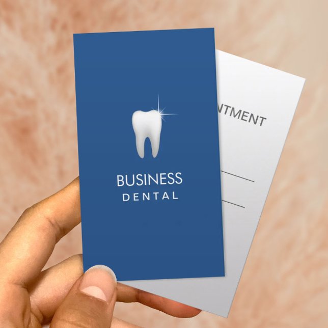 Plain Dental Royal Blue Professional Appointment Card (Creator Uploaded)