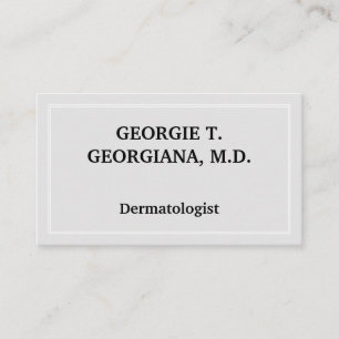 Plain Dermatologist Business Card