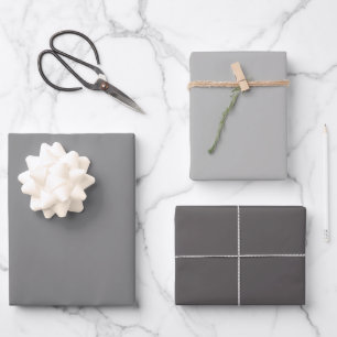 Plain Dolphin Cloud Grey Shades 3 Tones Wrapping Paper Sheet