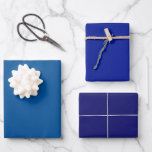 Plain Electric Royal Midnight Blue Shades 3 Tones Wrapping Paper Sheet<br><div class="desc">Dive into the essence of sophistication with our Plain Electric Royal Midnight Blue Shades Wrapping Paper. This trio of Medium Electric Blue, Royal Blue, and Midnight Blue hues creates a harmonious blend that speaks volumes. Elevate your gift presentations, making each moment memorable. Unveil the art of giving with a touch...</div>