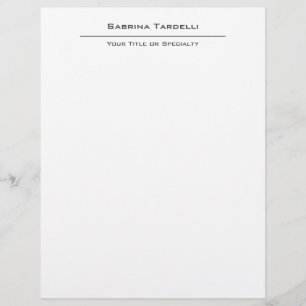 Plain Elegant Attractive Minimalist Custom Letterhead