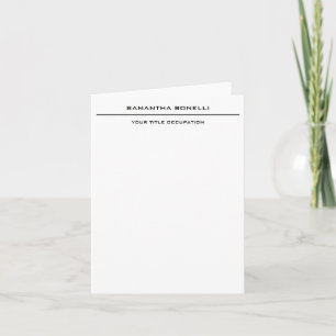 Plain Elegant Attractive Minimalist Note Card