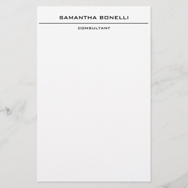Plain Elegant Attractive Minimalist Stationery (Front)