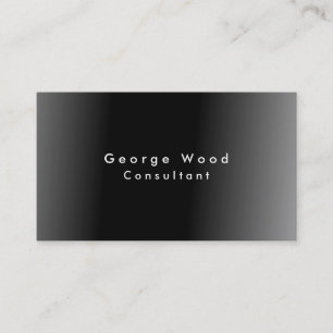 Plain Elegant Black Grey Minimalist Business Card