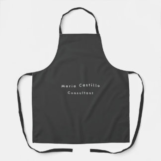 Plain Elegant Black Minimalist Modern Apron