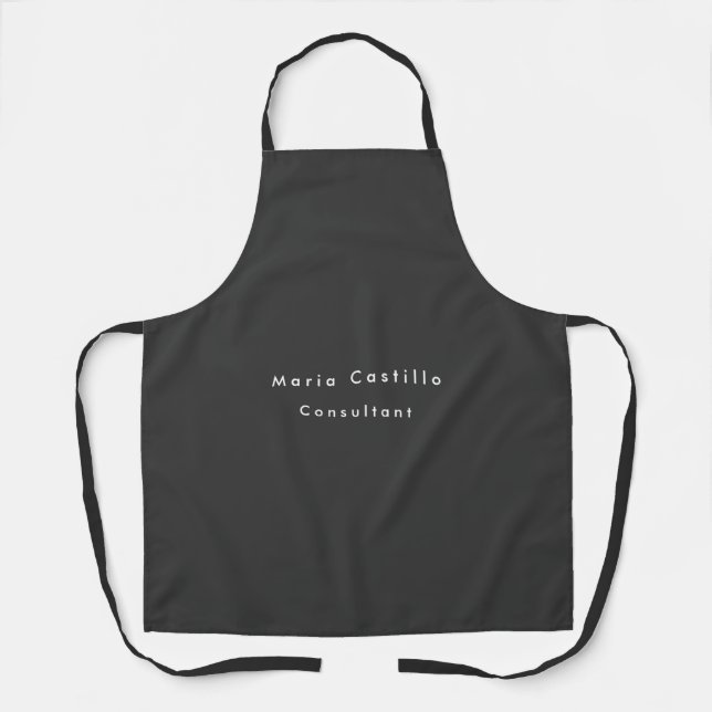 Plain Elegant Black Minimalist Modern Apron (Front)