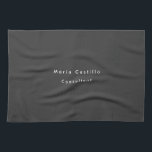 Plain Elegant Black Minimalist Modern Tea Towel<br><div class="desc">Simple black,  modern,  minimalist design. This template can be customised to meet all professional occupations.</div>