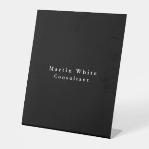 Plain Elegant Black White Professional Modern Pedestal Sign