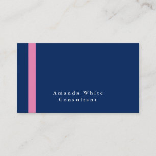 Plain Elegant Blue Pink Professional Modern Business Card