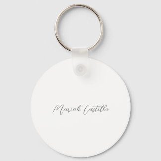 Plain Elegant Calligraphy Script Minimalist Name Key Ring