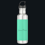 Plain Elegant Green Blue Script Calligraphy Name 710 Ml Water Bottle<br><div class="desc">Plain Minimalist Modern Designs. They're all simple,  modern,  attractive.</div>