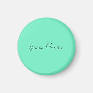 Plain Elegant Green Blue Script Calligraphy Name Magnet