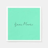 Plain Elegant Green Blue Script Calligraphy Name