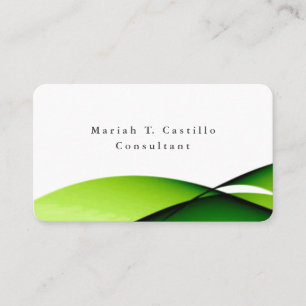 Plain Elegant Green White Minimalist Design Business Card