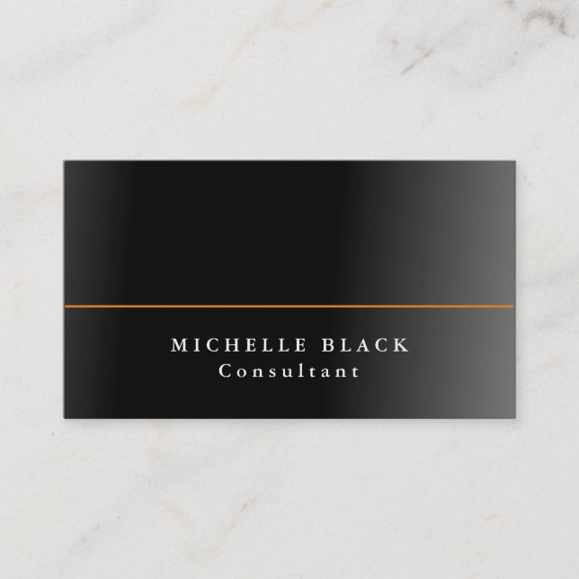 Plain Elegant Grey Black Professional Modern Business Card (Front)