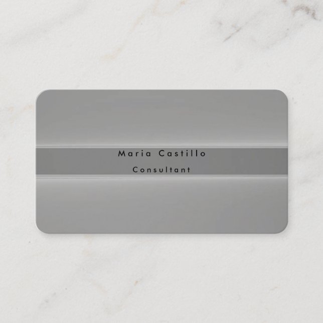 Plain Elegant Grey Minimalist Modern Business Card (Front)