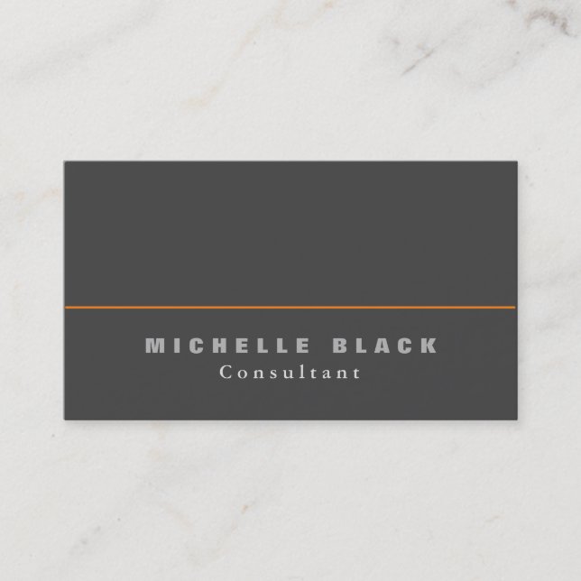 Plain Elegant Grey Professional Modern Business Card (Front)