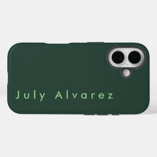 Plain Elegant Greyish Green Minimalist iPhone 16 Case