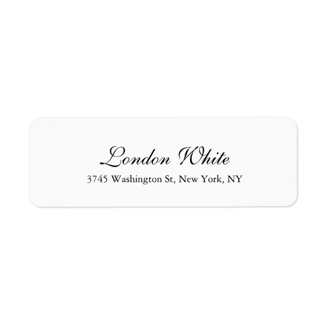 Plain Elegant Handwriting Classical Black White (Front)