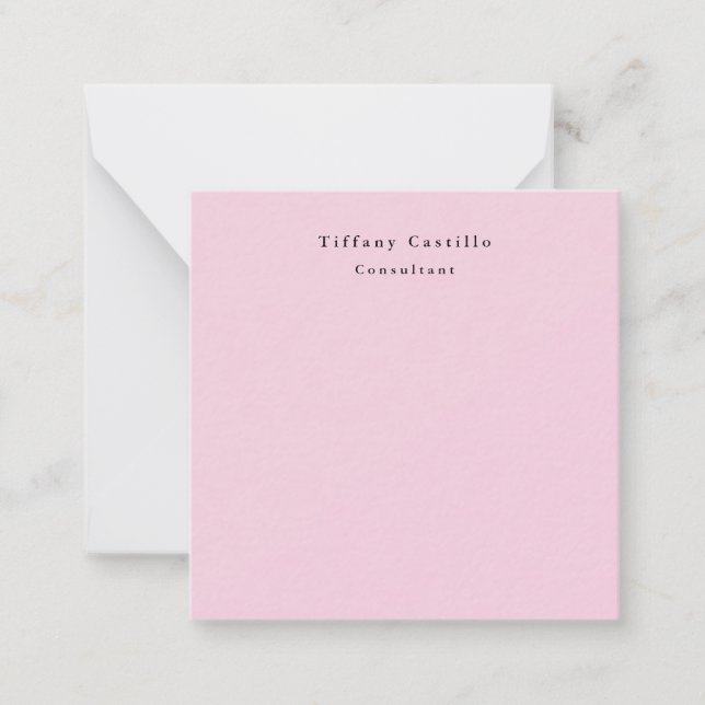 Plain Elegant Light Pink Simple Minimalist Modern Card (Front)