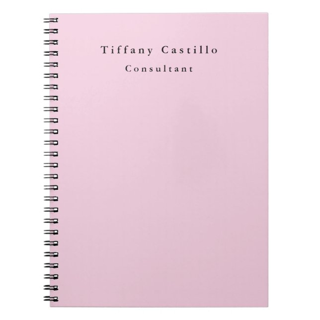 Plain Elegant Light Pink Simple Minimalist Modern Notebook (Front)