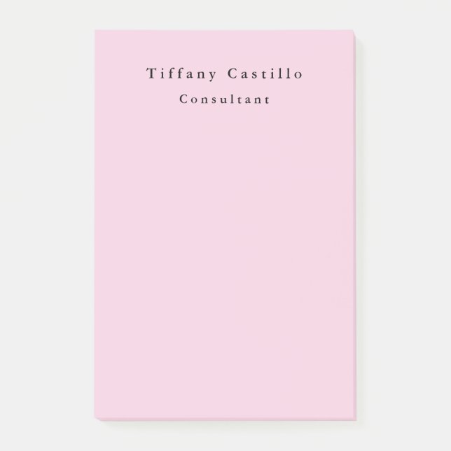 Plain Elegant Light Pink Simple Minimalist Modern Post-it Notes (Front)