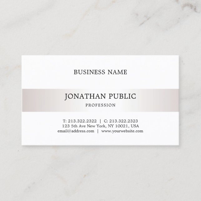 Plain Elegant Minimalist Design Modern Trendy Business Card (Front)