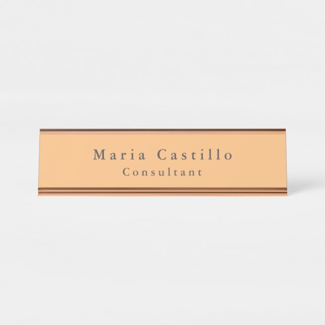 Plain Elegant Minimalist Modern Desk Name Plate (Front)