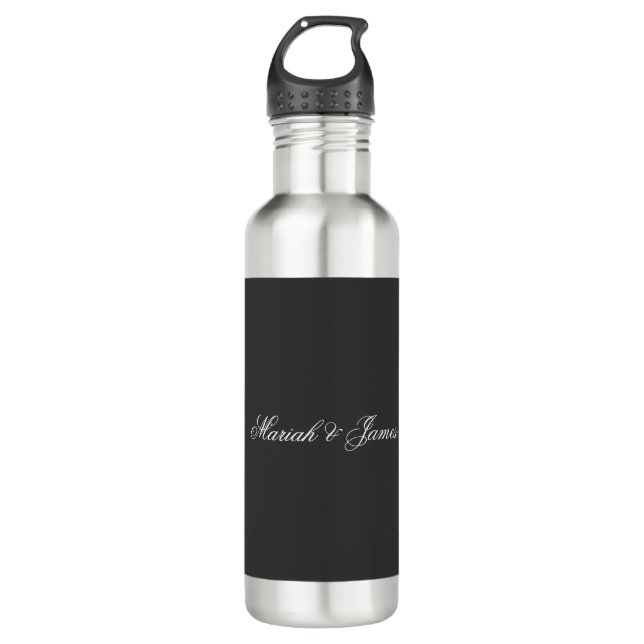 Plain Elegant Minimalist Modern Names Calligraphy 710 Ml Water Bottle (Front)
