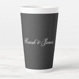 Plain Elegant Minimalist Modern Names Calligraphy Latte Mug