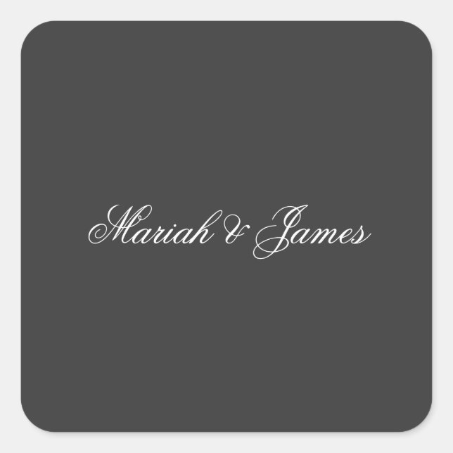 Plain Elegant Minimalist Modern Square Sticker (Front)